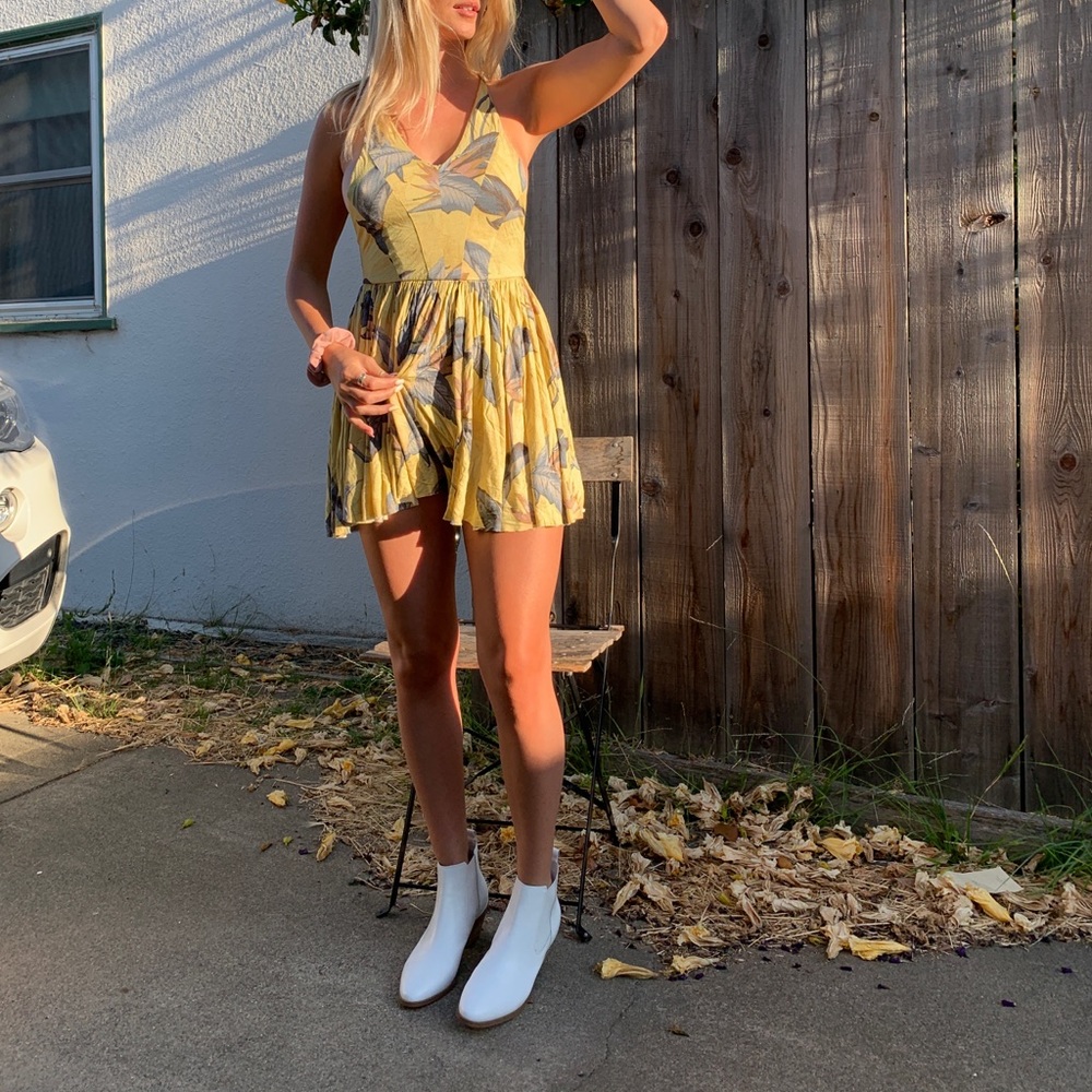 Yellow tropics romper